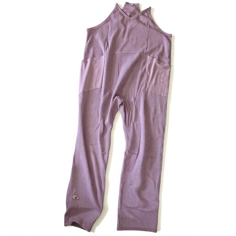 Purple Jumpsuit Waffle Knit Size Medium NWT - Picture 1 of 1